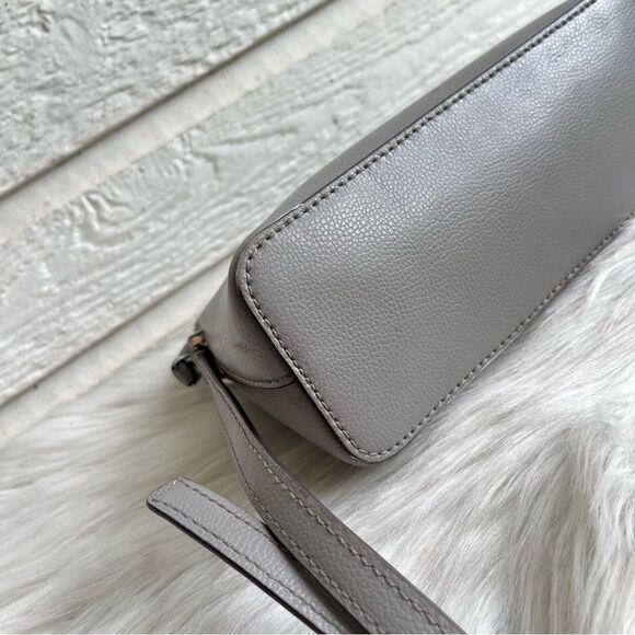 KATE SPADE Grey Leather Patterson Drive Dome Crossbody Messenger Bag Mulberry - Picture 6 of 10